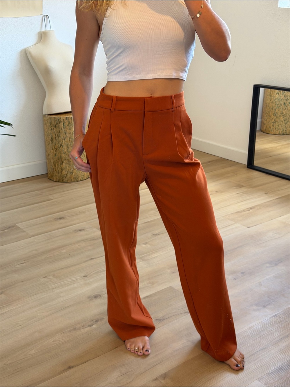 Christian Lacroix Rust Wide Leg High Rise Dress Pants Women’s US 4/6